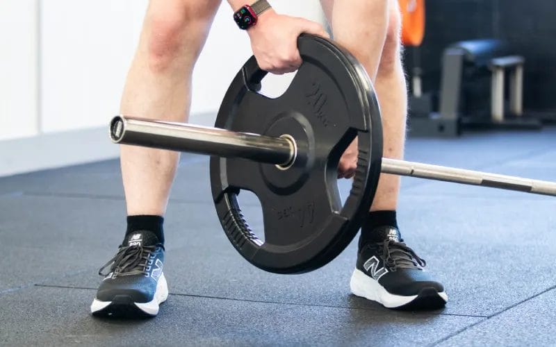 Man preparing barbell